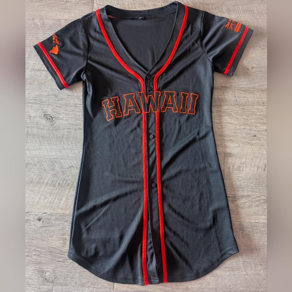 Hawaii Black and Red Baseball Jersey